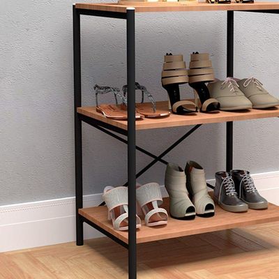 Sapateira Multiuso Hall De Entrada Padova 60cm 3 Prateleiras Demolição Preto - Abmaza