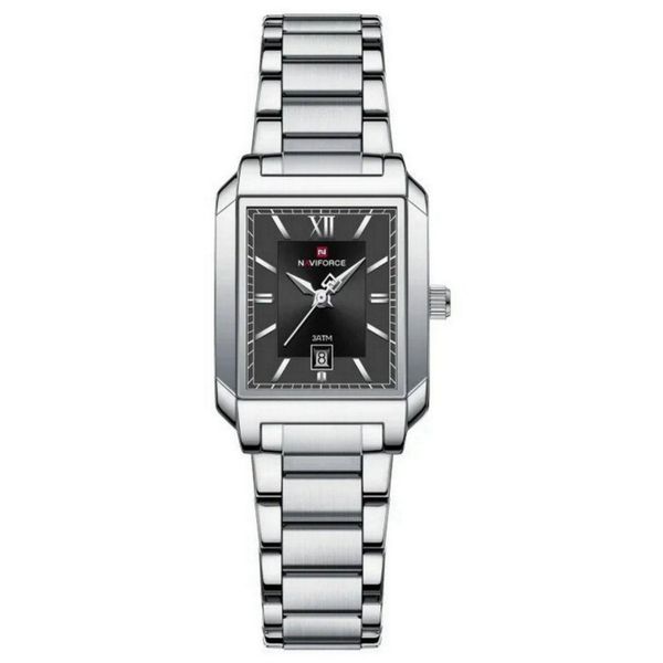 Relógio De Pulso Feminino Pulseira Aço Inoxidável Casual 30m à Prova D´agua Prata