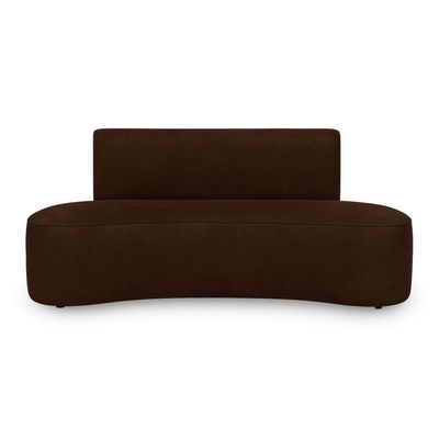 Sofá Curvo Design Orgânico Luxo Sala Contemporânea Suede Cor:marrom