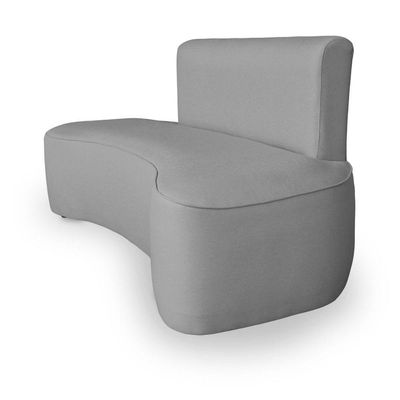 Sofá Curvo Design Orgânico Luxo Sala Contemporânea Suede Cor:cinza