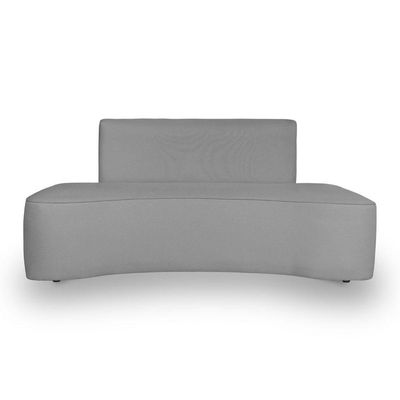 Sofá Curvo Design Orgânico Luxo Sala Contemporânea Suede Cor:cinza