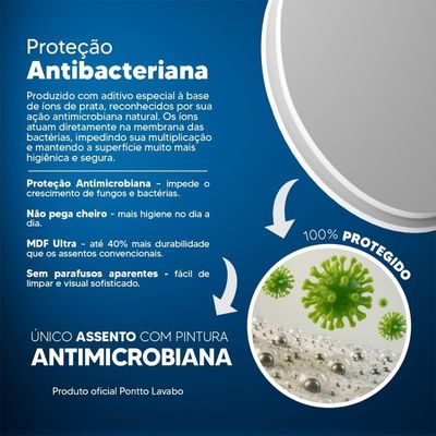 Tampa De Vaso Antimicrobiano Aretuza Branco Para Bacia Hervy