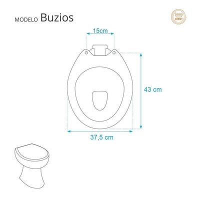Tampa De Vaso Antimicrobiano Buzios Branco Para Bacia Hervy