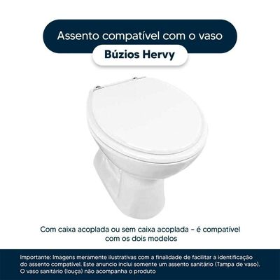 Tampa De Vaso Antimicrobiano Buzios Branco Para Bacia Hervy