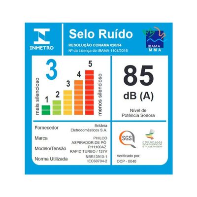 Aspirador de Pó Philco PH1100AZ 2 em 1 Rapid Turbo 1L 110V