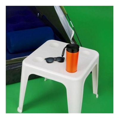 Mesa Quadrada Plástica De Apoio Multiuso C/ Porta Copos Mor