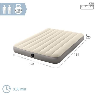 Colchão Casal Inflável Dobrável Dura Beam 191cm Até 272kg Com Reparo Camping E Viagem Intex