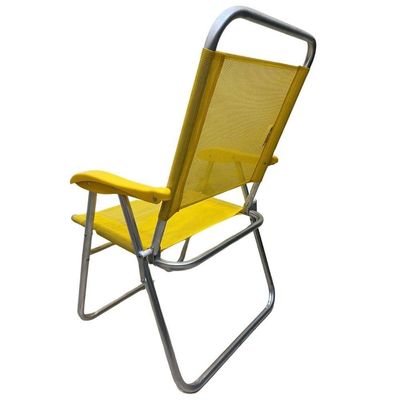 Cadeira De Praia Alta Sanete Encosto Alto Aluminio Ronchetti Amarelo