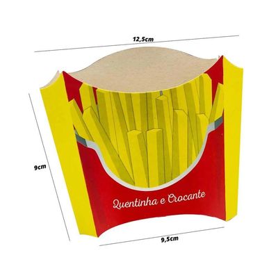 Embalagem Descartável Para Batata Frita - 10 Unidades