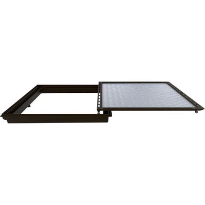 Alçapão Tampa Casa Maquina Piscina 120x120 Gaveta Deslizante Marrom