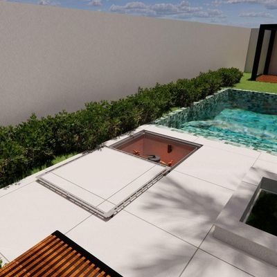 Alçapão Tampa Casa Maquina Piscina 120x120 Gaveta Deslizante Marrom