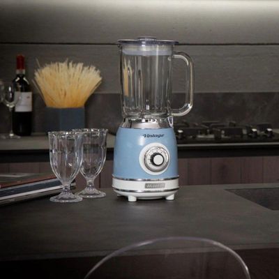 Liquidificador Ariete Vintage Azul 1000w Copo De Vidro 1,5l - Linha Retrô Modelo 583 220V
