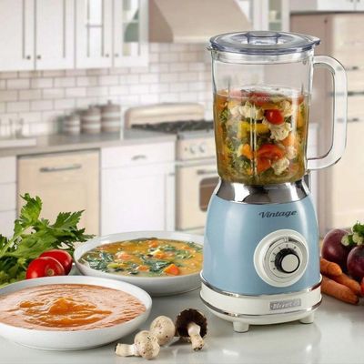 Liquidificador Ariete Vintage Azul 1000w Copo De Vidro 1,5l - Linha Retrô Modelo 583 220V