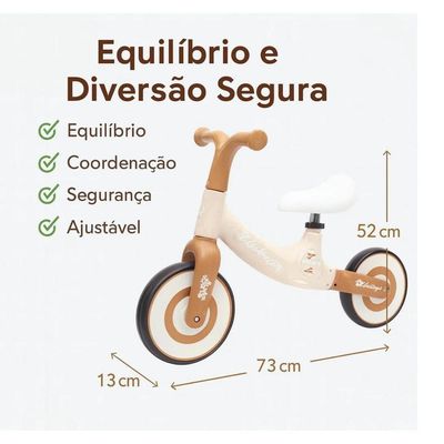 Bicicleta De Equilíbrio Infantil Sem Pedal Marrom