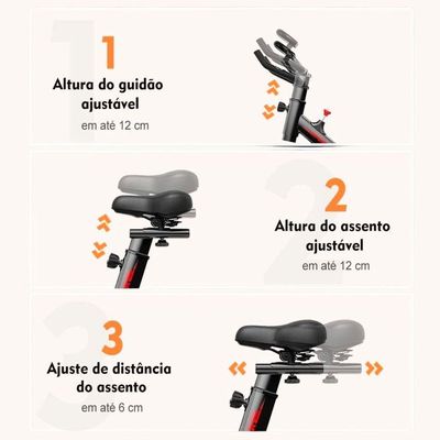 Bicicleta Ergométrica Spinning Ahead Sports Inercia 6kg Fitness Indoor Ate 120kg