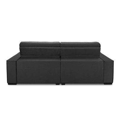 Sofa Retratil Reclinavel 2 Lugares 2,50 Vitória Veludo Grafite Lansofbr