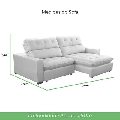 Sofá 2 Lugares 2,10m Retrátil Reclinável Veludo Andreia Lansofbr Cores Verde