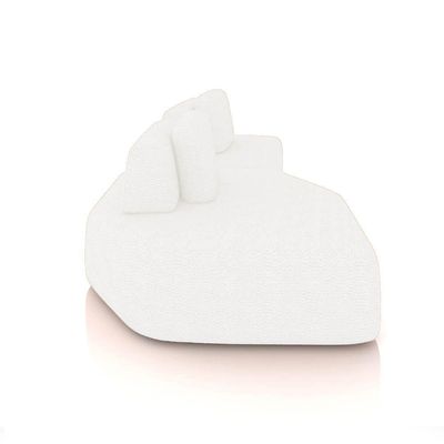 Sofá 2 Lugares Orgânico Com Chaise E 1 Módulo Central Berlim Bouclê K01 - D'rossi Off White