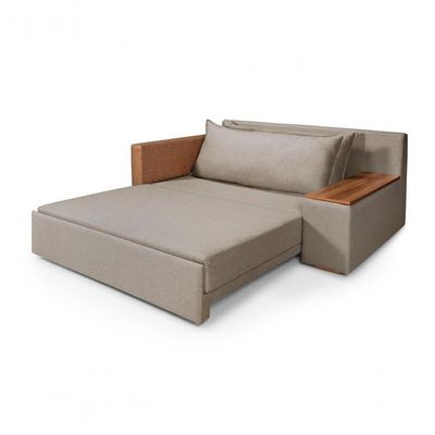 Sofá Cama Retrátil Panamá Chenile Luxo Aveludado Premium Capuccino 204