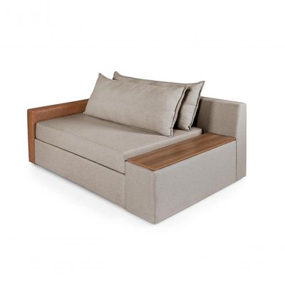 Sofá Cama Retrátil Panamá Chenile Luxo Aveludado Premium Capuccino 204