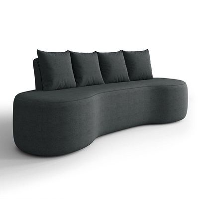 Sofá 3 Lugares Orgânico 210cm Com Almofadas Benin Bouclê Grafite B03 - D'rossi
