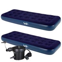 Kit 2 Colchões Infláveis Solteiro Flocked Comfort Com Bomba Elétrica Vg Plus 110v