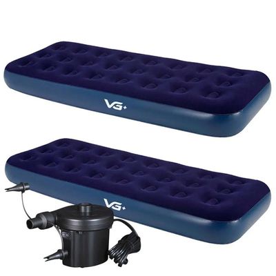 Kit 2 Colchões Infláveis Solteiro Flocked Comfort Com Bomba Elétrica Vg Plus 110v