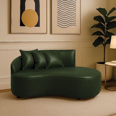Sofá 2 Lugares Orgânico 140 Cm Morgan Sintético Pu D03 - D'rossi Verde