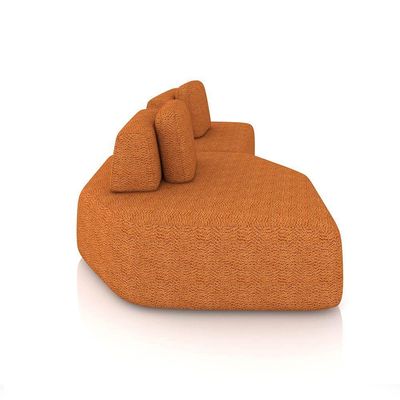 Sofá 2 Lugares Orgânico Com Chaise E 1 Módulo Central Berlim Bouclê Caramelo K01 - D'rossi