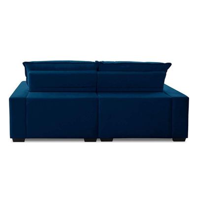 Sofa Retratil Reclinavel 2 Lugares 1,80m Atlantis Veludo Azul Marinho Lansofbr