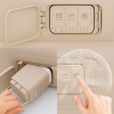 Colchão Inflável Solteiro Raised Com Inflador Lítio Usb Vg Plus Bege