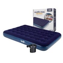 Colchão Casal Infável + Bomba De Ar Elétrica 110v Vg Plus