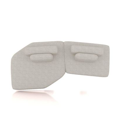 Sofá 2 Lugares Orgânico Com Chaise E 1 Módulo Central Berlim Bouclê Cinza Claro K01 - D'rossi