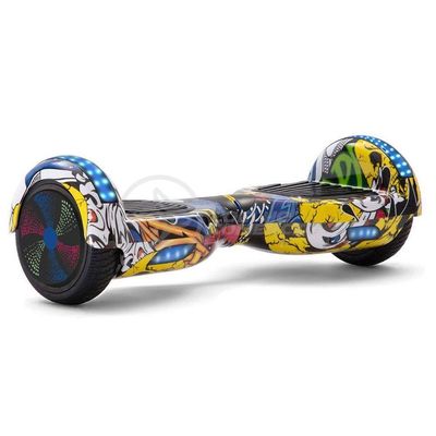 Infantil Skate Elétrico Arte Urbana Led Grafite
