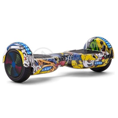 Infantil Skate Elétrico Arte Urbana Led Grafite