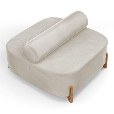 Sofá Ilha Orgânico Living Closet Evo 125cm 02 Lugares Veludo Bege Claro - Desk Design Bege Claro