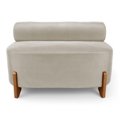 Sofá Ilha Orgânico Living Closet Evo 125cm 02 Lugares Veludo Bege Claro - Desk Design Bege Claro