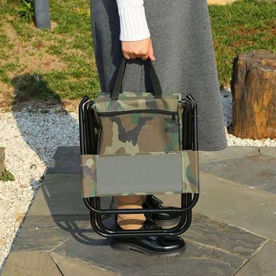 Cadeira Bolsa Portatil 2 Em 1 Dobravel Camuflada Pesca Acampamento Fila Camping Piquenique Praia