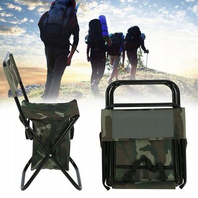 Cadeira Bolsa Portatil 2 Em 1 Dobravel Camuflada Pesca Acampamento Fila Camping Piquenique Praia