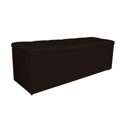 Calçadeira Estofada Manchester 160cm Queen Size Corano Marrom
