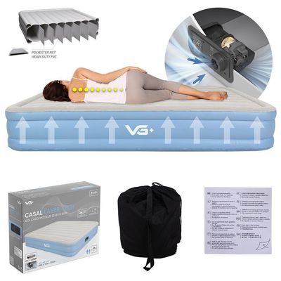 Colchão Inflável Casal Queen Layer Tech Resistente Com Bomba Elétrica Embutida Vg Plus 110v
