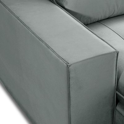 Sofa Retratil Reclinavel 2 Lugares 2,30 Vitória Veludo Cinza Lansofbr