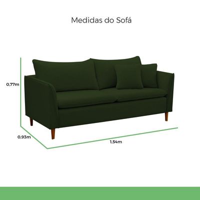 Sofá Living Kassia 2 Lugares 1,54m Veludo Cores Lansofbr Cores Bege