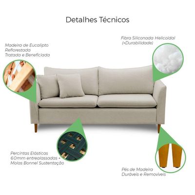 Sofá Living Kassia 2 Lugares 1,44m Veludo Cores Lansofbr Cores Marrom