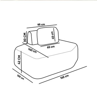 Sofá Módulo Chaise 165cm Orgânico Sala Berlim Bouclê Caramelo K01 - D'rossi