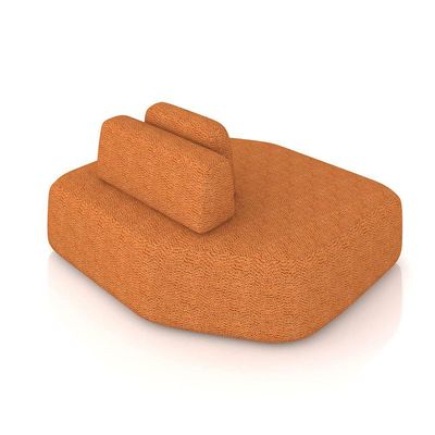 Sofá Módulo Chaise 165cm Orgânico Sala Berlim Bouclê Caramelo K01 - D'rossi