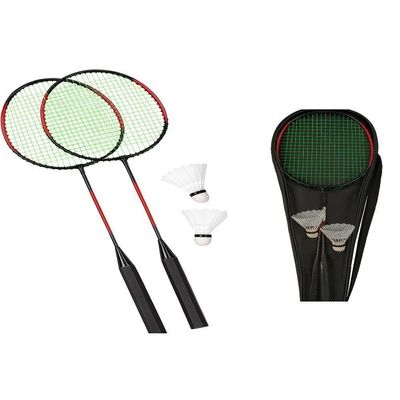 Kit Badminton 2 Raquetes Peteca Jogo De Frescobol Raqueteira Esporte Com Bolsa