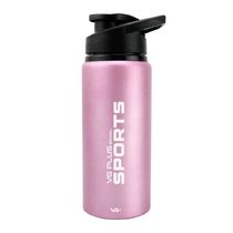 Garrafa Squeeze Alumínio Brilhante Com Trava 600ml Academia Vg+ Rosa