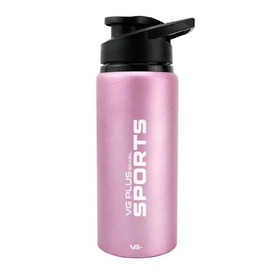 Garrafa Squeeze Alumínio Brilhante Com Trava 600ml Academia Vg+ Rosa