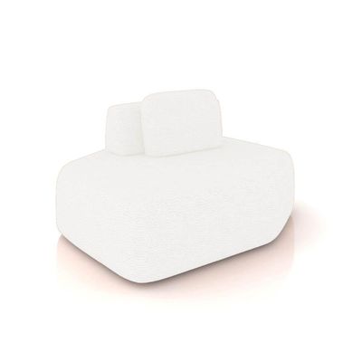 Sofá Módulo Chaise 165cm Orgânico Sala Berlim Bouclê K01 - D'rossi Off White